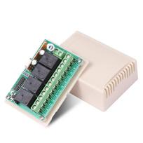 433 MHz Universalus belaidis nuotolinio valdymo pulto jungiklis DC 12V 10A 4 kanalų relės imtuvo modulis ir 4 kanalų RF 433MHz nuotolinio valdymo siųstuvas senos sidabrinės spalvos