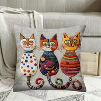 Katės dekoratyvinė pagalvėlė, Mielas gyvūnėlis, Miegamojo namų sofos dekoratyvinis užvalkalas 45*45cm-1pcs white