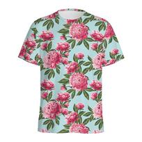 Bijūno Gėlės Kaukolės Rašto T-shirt Vyrams 3D Spausdinta Rožinė Gėlių T-shirt Vasaros Laisvalaikio M pink