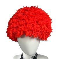 Women's wigs Cosplay Blonde Wig Pink Synthetic Wig Clown Wig Afro Puff Wigs Short Hair Fancy Funny Wigs With Bangs raudona