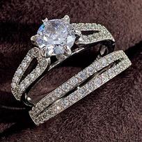 New best-selling topaz artificial zircon set for women's rings 10 gray