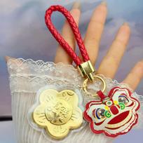 Pure 999 Gold Year of the Horse Keychain & Pendant Gold Excluded gray