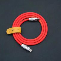 2026 Chubby C-C 240W 6A Fast Charging Cable with Pure Copper Conductor Thick Silicone USB-C for iPhone 16/15 Series iPad 0.5 m raudona