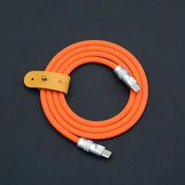 2026 Chubby C-C 240W 6A Fast Charging Cable with Pure Copper Conductor Thick Silicone USB-C for iPhone 16/15 Series iPad 1 meter oranžinė