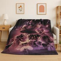 retro Juice WRLD 999 Legend Rapper Star Flannel Blanket Soft Warm Throw Blanket for Bedroom Living Room Bed Travel Camping Size: 75*100cm, Weight: 230 GSM black