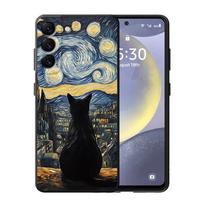Van Gogo Žvaigždėta naktis Katė Telefono dėklas Samsung Galaxy A57 A25 A23 A52 A36 A53 A35 A37 A22 A32 A73 A51 A26 A24 A55 A72 Galaxy A42 5G