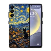 Van Gogo Žvaigždėta naktis Katė Telefono dėklas Samsung Galaxy A57 A25 A23 A52 A36 A53 A35 A37 A22 A32 A73 A51 A26 A24 A55 A72 Galaxy A72