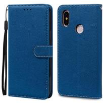 Piniginės dėklas Xiaomi Redmi Note 5 dėklui Prabangus odinis piniginės atverčiamas dėklas Xiomi Xiaomi Redmi Note 5 Pro / Redmi Note5 Fundas For Redmi Note 5 tamsiai mėlyna spalva