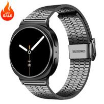 Metalinė apyrankė Samsung Galaxy Watch 8 40mm 44mm 8Classic 46mm Ultra (2025 m) 47 mm nerūdijančio plieno apyrankė „Galaxy Watch“ laikrodžiui Galaxy Watch 8 40mm juoda