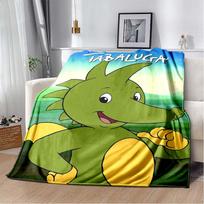 Tabaluga Filmas Spausdinta Flanelinė Antklodė Minkšta Šilta Lovos Užtiesalas Vaikų Miegamajam Sofai Namų Dekoras Dovana 80cm x 120cm gray