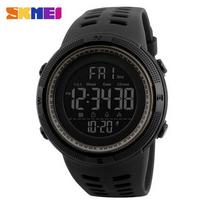 SKMEI 1251 Multi-functional PU Strap LED Digital 50M Waterproof Silver Watches Man Fashion Light Week Stop Watch Skmei 1251 black