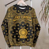 The Democratic Socialist Republic-Of Sri Lanka Map Flag 3D Print Sweatshirts Sri Lanka Emblem Graphic Round Neck Hoodies Clothes L brown