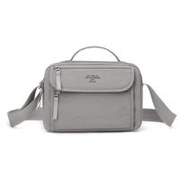 Men's Large Capacity Casual Business Commuter Multi-Pocket Slanting Bag Fashionable Single Shoulder Crossbody Bag šviesiai pilka spalva