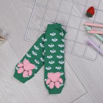 Katės 3D silikoninės letenos aukštos kojinės Mielas anime Lolita JK stilius Green white pattern arm warmers,One Size blue