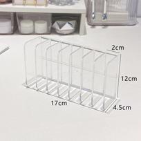 7-Slot Transparent Plastic Cosmetic Organizer Multi-Functional Makeup Holder For Home Office Bathroom Dressing Table Sorting A2 gray