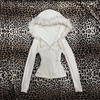 2KWEIRD Y2K Harajuku Gothic Women's Hoodie Sexy Slim Chic Suede Fur Collar Letter Print Cardigan Sweatshirt Aesthetic Female Streetwear S balta