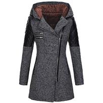 Women Autumn Winter Hooded Waistline Slim Fit Elegant Vintage Fashion Casual Oversized Overcoat 4XL black