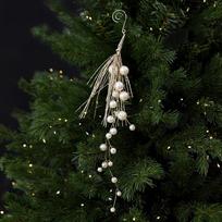 Multi-Beaded Christmas Pearl Pick Branch Christmas Tree Pearl Tassel Hanger  Christmas Tree Decor Style 1 black