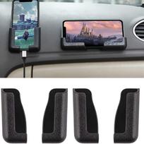 4Pcs/2pair Auto Dashboard Mount Phone Holder, Gravity Grip, Self-Adhesive, No-Trace, Adjustable, Compatible with Most Cars, Durable ABS Material gray