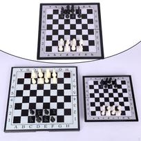 32pcs International Chess Board Set Folding Chessboard Gift Toy M Black White gray