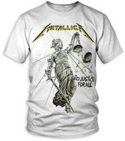 METALLICA CD viršelis IR TEISINGUMO VISIEMS Oficialus BALTAS MARŠ KINIAI L Dydis Naujas žaibas žudo Unisex Marškinėliai L white