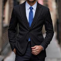 Men's Casual Business Slim Fit Single Breasted Suit Jacket XL black