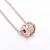 Full Diamond Titanium Steel Ceramic Necklace, Colorfast Slim Waist Collarbone Chain, Birthday Gift for Girlfriend white
