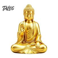 Budos statula namų dekoravimui 3D spausdinta auksinė statula, sėdinti Šakjamunio figūrėlė, skulptūra rami dvasinė su ramia išraiška meditacija, B