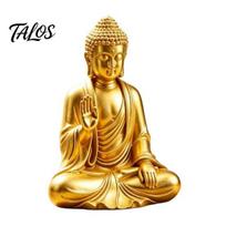 Budos statula namų dekoravimui 3D spausdinta auksinė statula, sėdinti Šakjamunio figūrėlė, skulptūra rami dvasinė su ramia išraiška meditacija, A multi