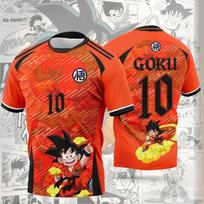 Hot Selling Japanese Anime Dragon Ball Adult Football Shirts Wukong Anime Children's Sports 3D T-shirts 2XL black
