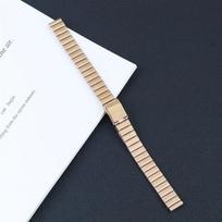 Slim Stainless Steel Watch Strap Bracelet 10 12 14 16mm 18mm 20mm One Bead Metal Watch Band Women Men Universal Wristband Belt 14x12mm beige