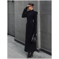 Womens Black Long Wool Blend Coat Slim Fit Double Sided Cashmere Outerwear L