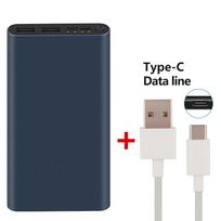 Originalus Xiaomi Mi Power Bank 3 22.5W 10000mAh Greitas įkrovimas Dvigubas USB Aliuminio Powerbank Greitas įkroviklis Nešiojama išorinė baterija Add Micro Type C Cable mėlyna