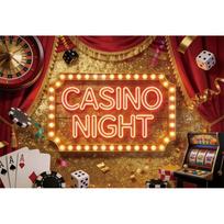 Las Vegas Golden Flash Dice Poker Casino Banner Background, Casino Night Scene, Birthday Party Decoration Photography Background Vinyl 150X100cm