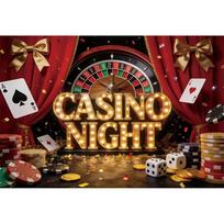 Las Vegas Golden Flash Dice Poker Casino Banner Background, Casino Night Scene, Birthday Party Decoration Photography Background Vinyl 300X200cm