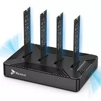 Kišenė Reagle ADAPTERIS KIŠENĖ 4x NVMe PCIe SSD diskams 2in1 SATA NGFF M.2 SKAITYTUVAS USB 3.2 REAGLE