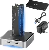 Kišenė Aptel SSD adapteris m.2 NVMe PCIe SATA NGFF KORPUSAS 2 diskams M2 USB 3.2 USB-C REAGLE