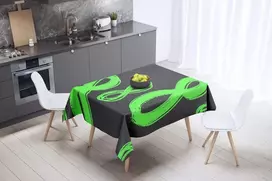 Le Jardin du Lin virtuvinis dekoratyvinis staltiesė, neoninė žalia dūmų spalva 140 x 140 cm - sukurta ir pagaminta Turkijoje