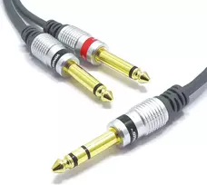 Vitalco 6.3 mm stereo į 2x 6.3 mono jack kabelis 1.5 m didelis jack kištukas stereo į 2x male didelis įvesties kabelis audio adapteris