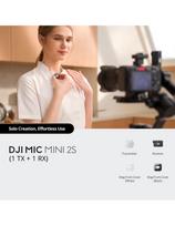 DJI Mic Mini 2S belaidė mikrofonų sistema (1 TX + 1 RX) su 32-bit float įrašymu