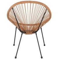 Springos sodo kėdė GF0084, 120kg, PE rotangas, metalas, juoda, smėlio, ruda, 5 dalys, savaiminis surinkimas