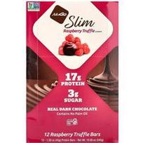 NuGo Nutrition, „Slim®“, baltymų batonėliai su aviečių ir triufelių skoniu, 12 batonėlių po 45 g (1,59 uncijos)