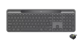 Logitech Signature Slim Solar+ K980 for Business Belaidė klaviatūra, RF+Bluetooth, US Int, Graphite