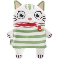 Pliušinis žaislas katė Schmidt Worry Eater Fumi, balta sp./žalia sp., 24 cm