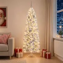 Dirbtinė siaura kalėdinė eglutė su žaisliuku 240 cm 300 LED