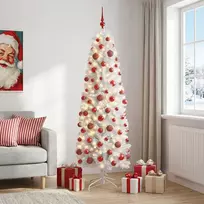Dirbtinė siaura kalėdinė eglutė su žaisliuku 240 cm 300 LED