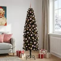 Dirbtinė siaura kalėdinė eglutė su žaisliuku 240 cm 300 LED