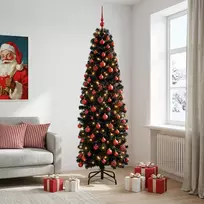 Dirbtinė siaura kalėdinė eglutė su žaisliuku 240 cm 300 LED