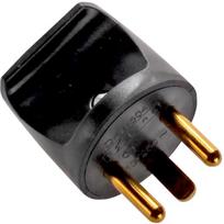 Microconnect Power Plug (round), Black maitinimo kištukų adapteris K tipas (DK) Juoda