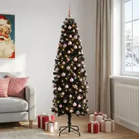 Dirbtinė siaura kalėdinė eglutė su žaisliuku 240 cm 300 LED